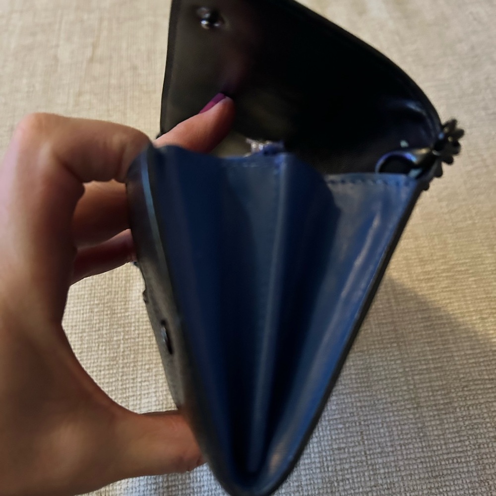 Celine Black and Blue Leather Wallet - Picture 3 of 10